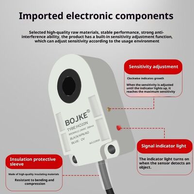ABS Body Ring Proximity Sensor Metal Photoelectric Sensor With 3-100mm Aperture Detects