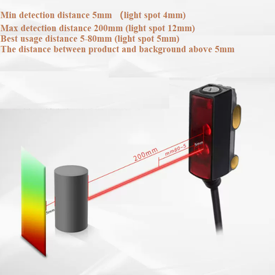 Miniature Diffuse Reflective Photoelectric Sensor Anti Interference