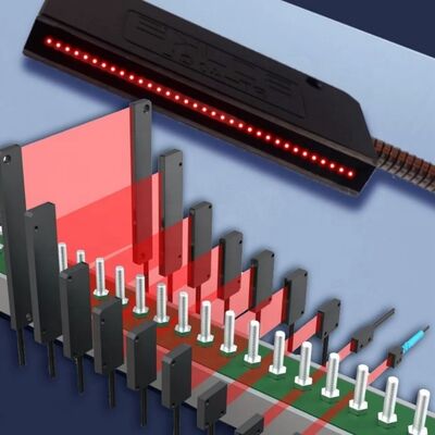 Wide Screen Fiber Optic Thru Beam Sensor Head Area Optical Sensors With Probes Cable