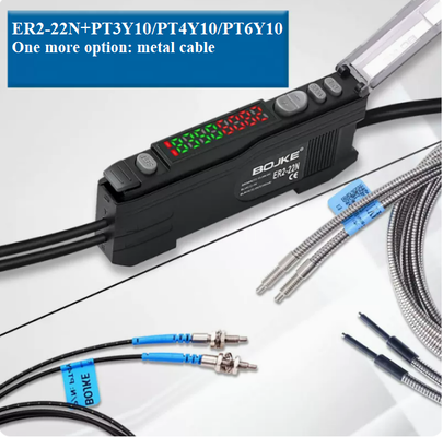 Plastic Digital Display Fiber Optic Amplifier Sensor Fast Respond