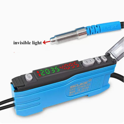 NPN / PNP Output Fiber Optic Amplifier LED Light Source Detector