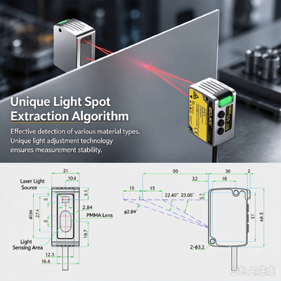 Sensing Range 35~65mm Precision Laser Measurement Sensor digital and Analog output