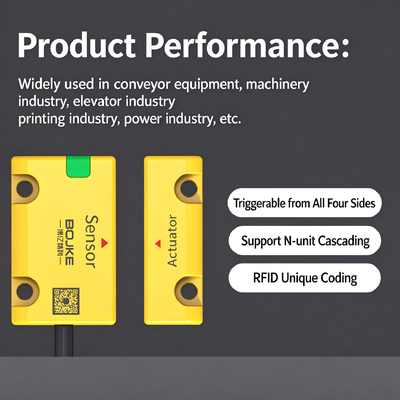 BOJKE Non-Contact BSC Series Industrial Safety Door Switch Door Lock Two-Way Contact 5ms Response Time