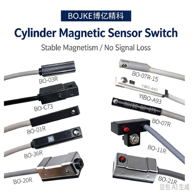 BOJKE BO-03R Cylinder Magnetic Sensor Switch High Sensitivity Plastic Detect Intensity Magnetic