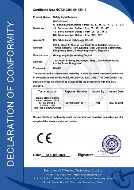 China Guangdong Boyijingke Sensing Co., Ltd. certification